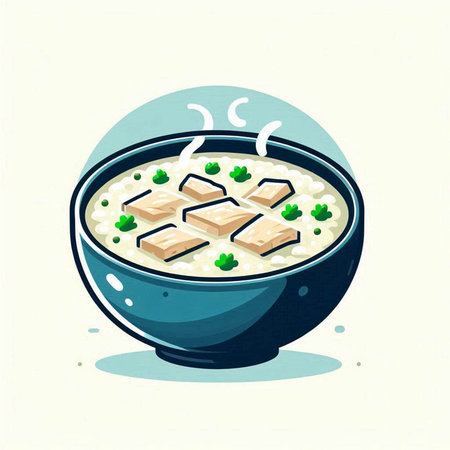 Illustration of a bowl of rice porridge with chopsticks.のイラスト素材