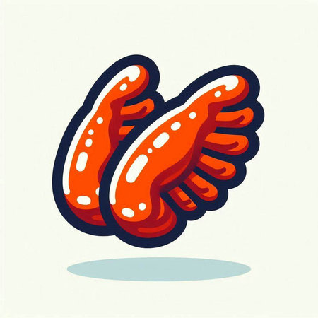 Sausage icon. Vector illustration of sausage in cartoon style.のイラスト素材