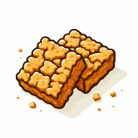 Illustration of a stack of oatmeal cookies on a white backgroundのイラスト素材