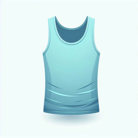 blue tank top on a white background, vector illustration, eps 10のイラスト素材