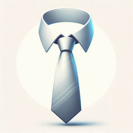 magnifying glass and tie on white background, 3d renderのイラスト素材