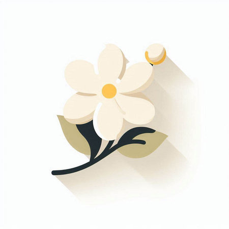 Flower icon, vector illustration. Flat design style with long shadowのイラスト素材