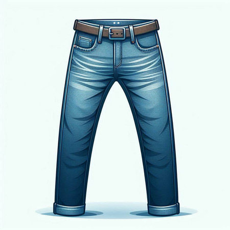 Blue jeans on a white background. Vector illustration. Eps 10.のイラスト素材