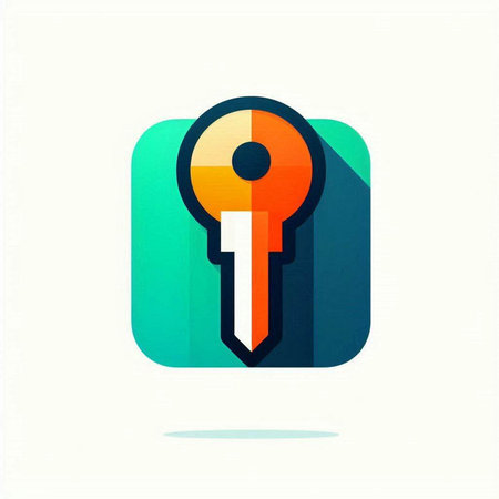 Key icon, vector illustration. Flat design style with long shadow.のイラスト素材
