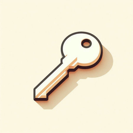 key icon with rainbow color in flat design style. vector illustration.のイラスト素材