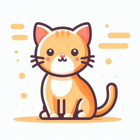 Cute cat vector illustration. Cute cartoon kitty character.のイラスト素材