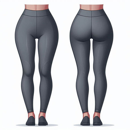 Fashionable female legs in leggings. Vector illustration.のイラスト素材