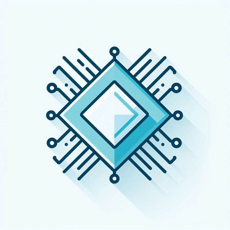 Abstract microchip icon. Flat design style. Made in vector illustrationのイラスト素材