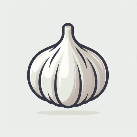 Garlic vector icon. Hand drawn illustration of garlic vector icon for web designのイラスト素材