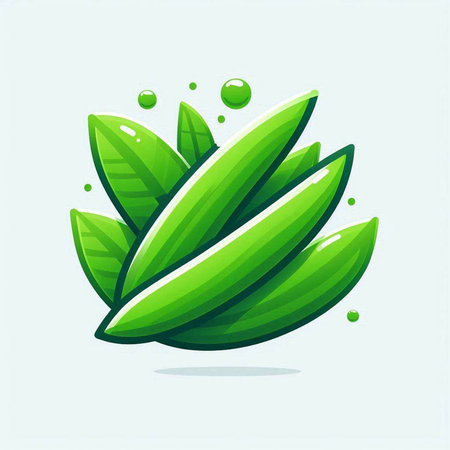 Fresh green leaf icon. Vector illustration for your design. Ecology concept.のイラスト素材