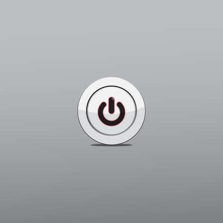 Power button shiny. Icon flat style on white background. Vector. Illustration.のイラスト素材