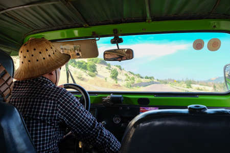 a man on jeep car at vietnamのeditorial素材
