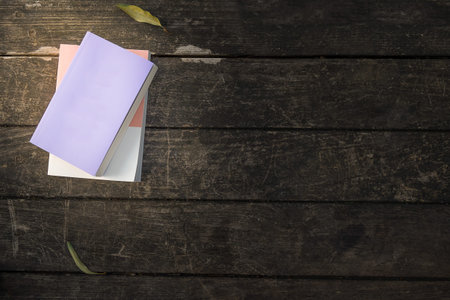 Book on old wood background.