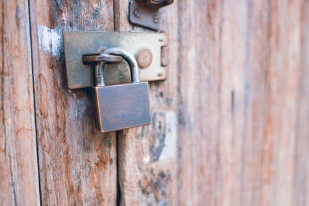 Old lock on the door.の写真素材