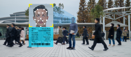 iot machine learning with human and object recognition which use artificial intelligence to measurements ,analytic and identical concept, it invents to classification,estimate,prediction, databaseの写真素材
