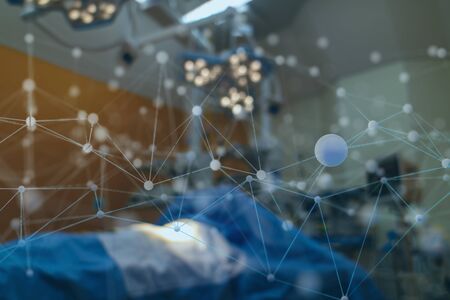 smart healthcare concept with machine, deep learning, neural network technology, the artificial intelligence network in smart hospital to disruptの写真素材