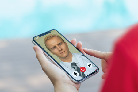 smart medical concept, the patient contact or talk with doctor telemedicine technology on smart...