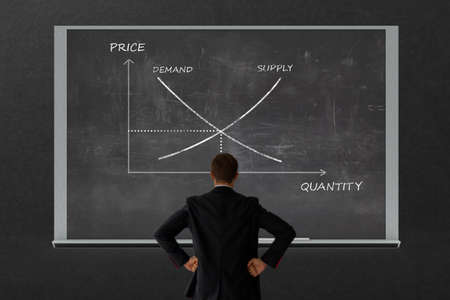business man looking on black board excellent rating voting by customer experience with hand putting highest rate five star. best services concept. copy spaceの写真素材