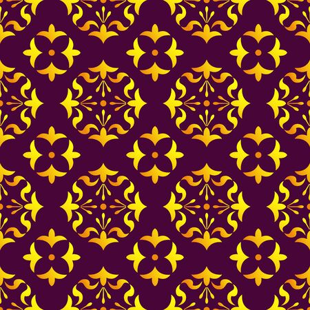 Ornate floral thai texture, pattern with flowers elements.のイラスト素材