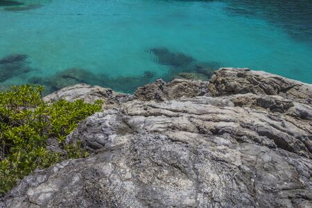Stone on the island of Koh Rachaの写真素材