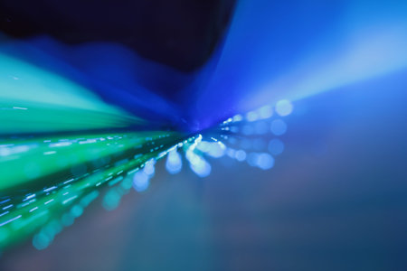 Abstract image of lighting blue flare with Lens