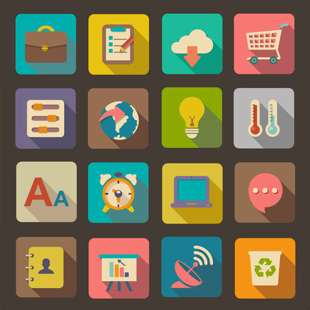 Flat icons set for Web and Mobile Applications のイラスト素材