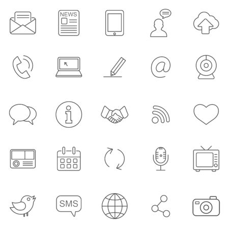 Communication line icons set.Vectorのイラスト素材