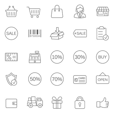 Sale line icons set.Vectorのイラスト素材