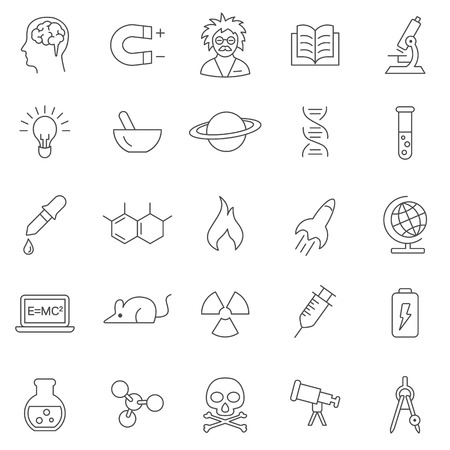 Science line icons set.Vectorのイラスト素材