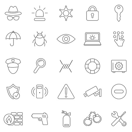 Security line icons set.Vectorのイラスト素材