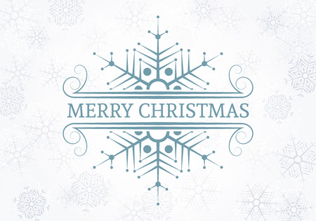 Decorative Christmas design element. Typographic vintage Christmas label, frame, border, badge, logo and ornament. Vector illustration for Christmas banner, invitation, postcard, card and vignette.のイラスト素材