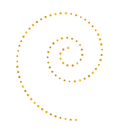 Spiral pattern of golden dots on white background. Elegant pattern for background, textile, paper packaging and other design. Vector illustration.のイラスト素材