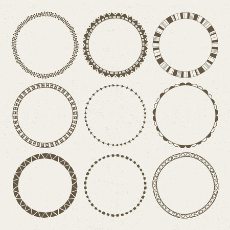 Vector set of nine different frames. Vector isolated illustration.のイラスト素材