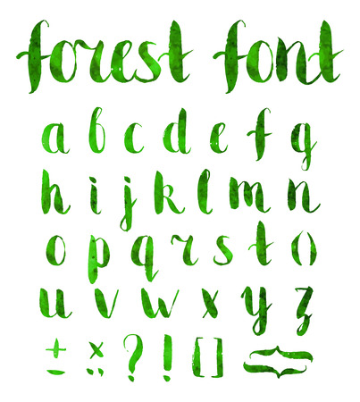 Hand drawn regular bold grunge font with punctuation marks on white background. Font contains question mark, exclamation point, period, comma, dash, hyphen, bracket, parenthesis. Vector illustration.のイラスト素材