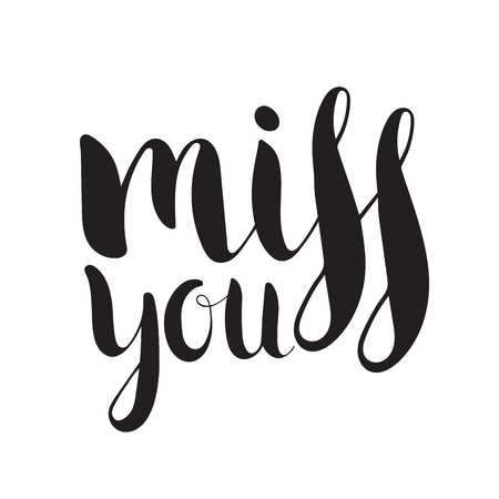 Handwritten calligraphic ink inscription Miss youのイラスト素材