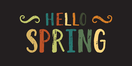 Hello spring inscription.のイラスト素材