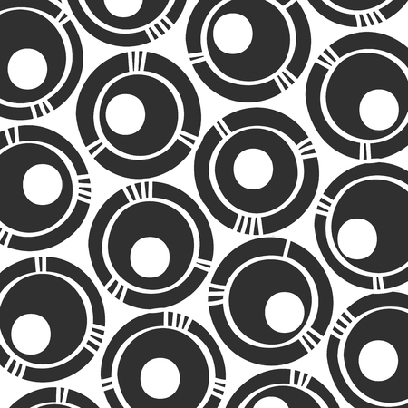 Abstract monochrome hand drawn doodle patternのイラスト素材