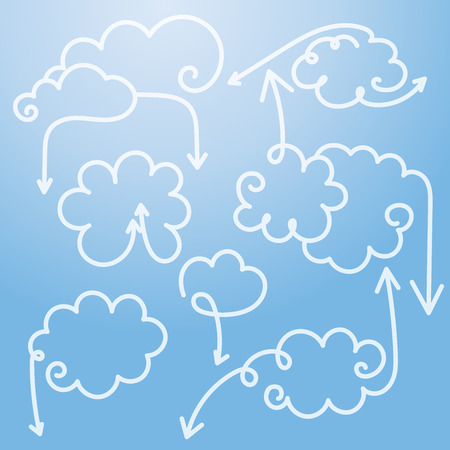 Set of speech bubbles with arrowsのイラスト素材