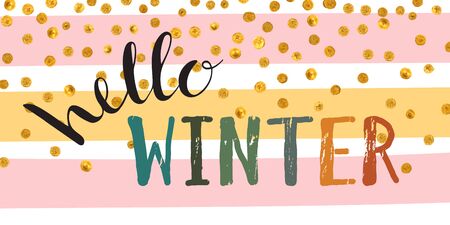 Hello winter inscription.のイラスト素材