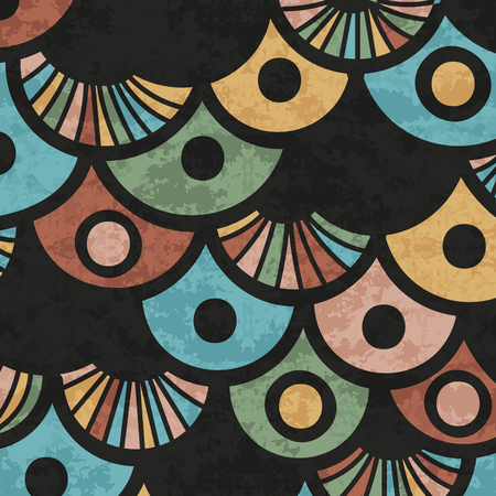 Abstract colored hand drawn doodle patternのイラスト素材