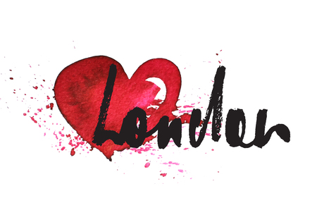 London inscription with heartのイラスト素材