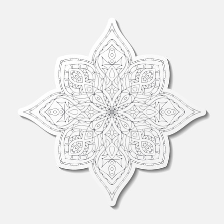 Hand drawn decorative mandala isolated on white background.のイラスト素材