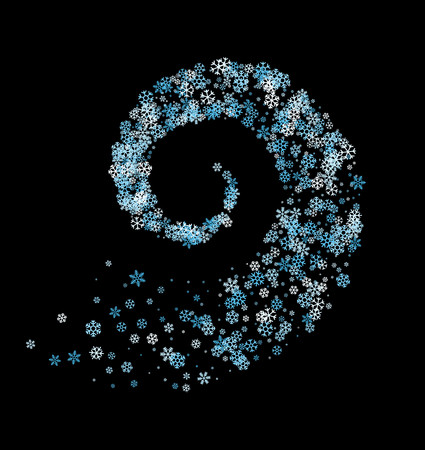 Snowflakes twisted in vortexのイラスト素材