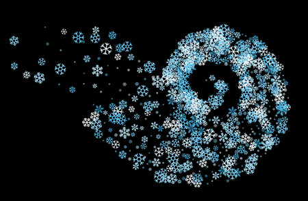 Snowflakes twisted in vortexのイラスト素材