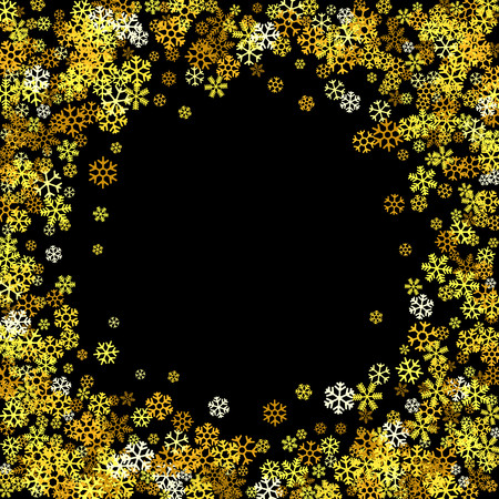 Frame or border of random scatter snowflakesのイラスト素材