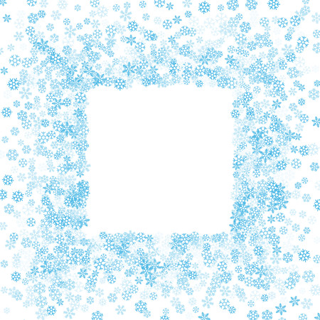 Frame or border of random scatter snowflakesのイラスト素材