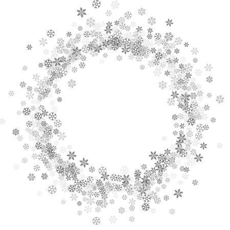 Frame or border of random scatter snowflakesのイラスト素材