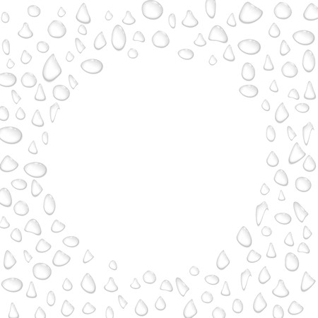 Transparent water drops round frame or borderのイラスト素材