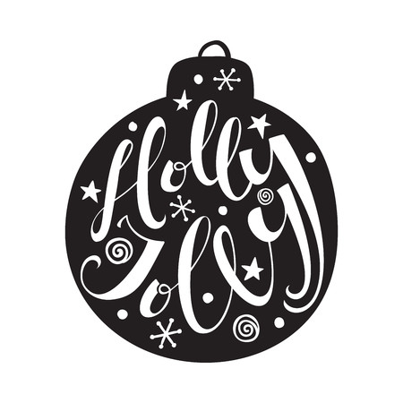 Holly Jolly quote in Christmas ballのイラスト素材