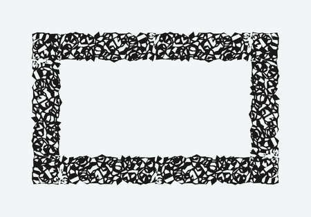 A grunge rough rectangle frame. Vector designのイラスト素材